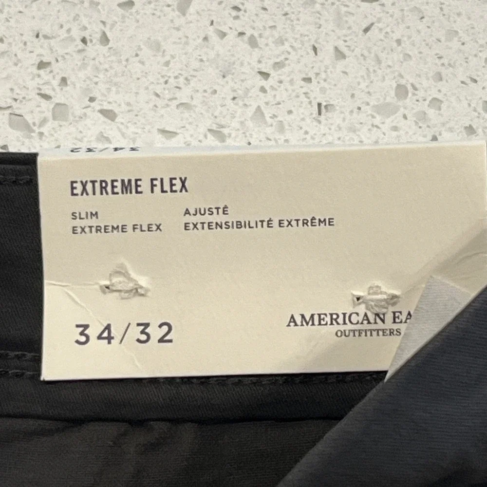 American Eagle Men's Extreme Flex Slim Chino Twill Pants Brown 34/32 NWT
